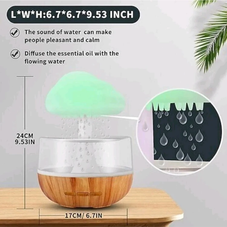 چراغ خواب مدل Rain Cloud با نورپردازی RGB و دیفیوزر عطر